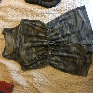 Distressed camo romper